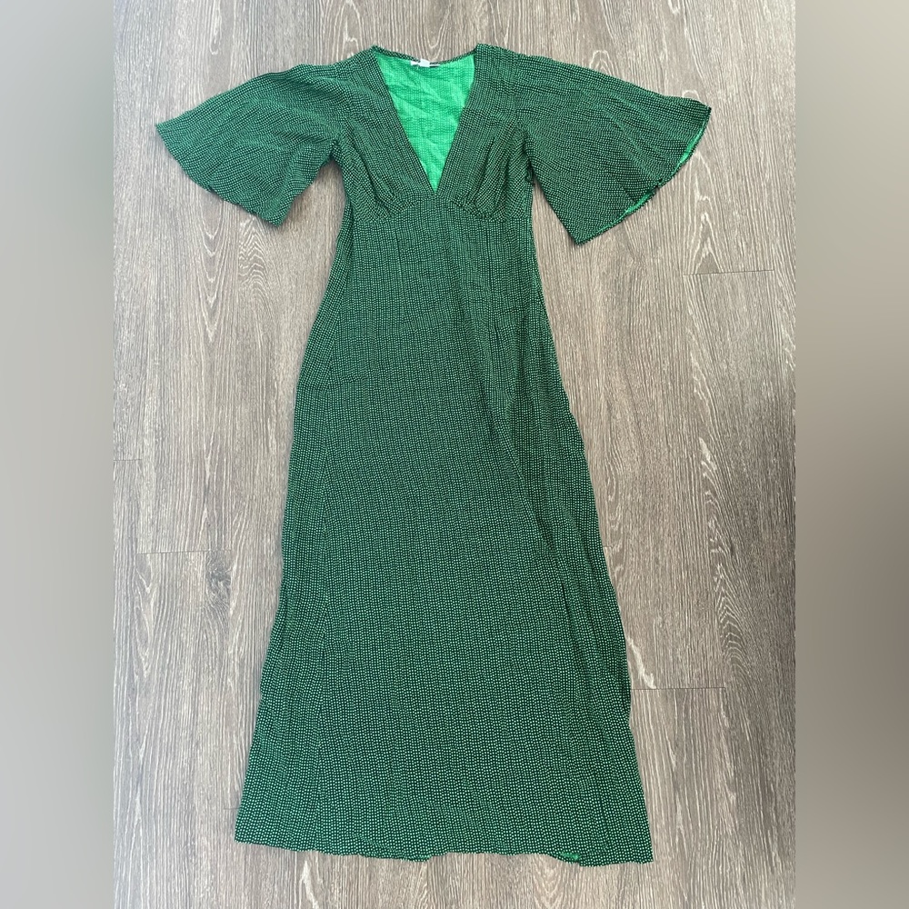 Womens angel sleeve flutter sleeve topshop midi dress XS / 2